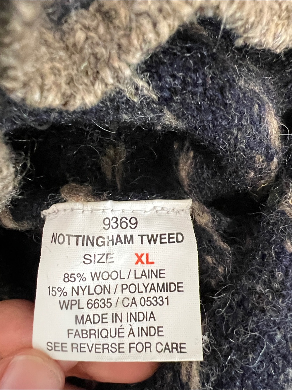 Vintage Woolrich Nottingham Tweed Wool Sweater Fair Isle Crewneck Mens XL Warm - Picture 7 of 7